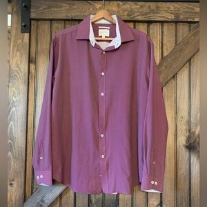 Con.Struct Burgundy Button-Up Men’s Dress Shirt
